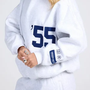 '55 EMBROIDERY HOODIE LIGHT GRAY