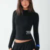 LABEL LONGSLEEVE TOP BLACK
