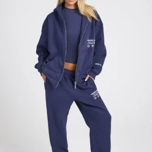 LABEL STRAIGHT LEG SWEATPANTS FUTURE DUSK