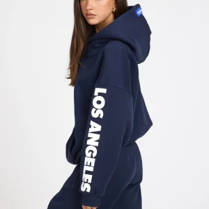 SLEEVE LOGO HOODIE NAVY