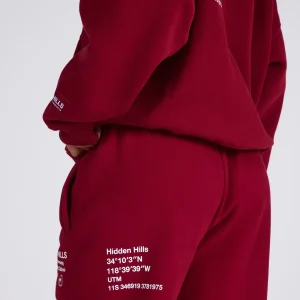 TAG STRAIGHT LEG SWEATPANTS BURGUNDY