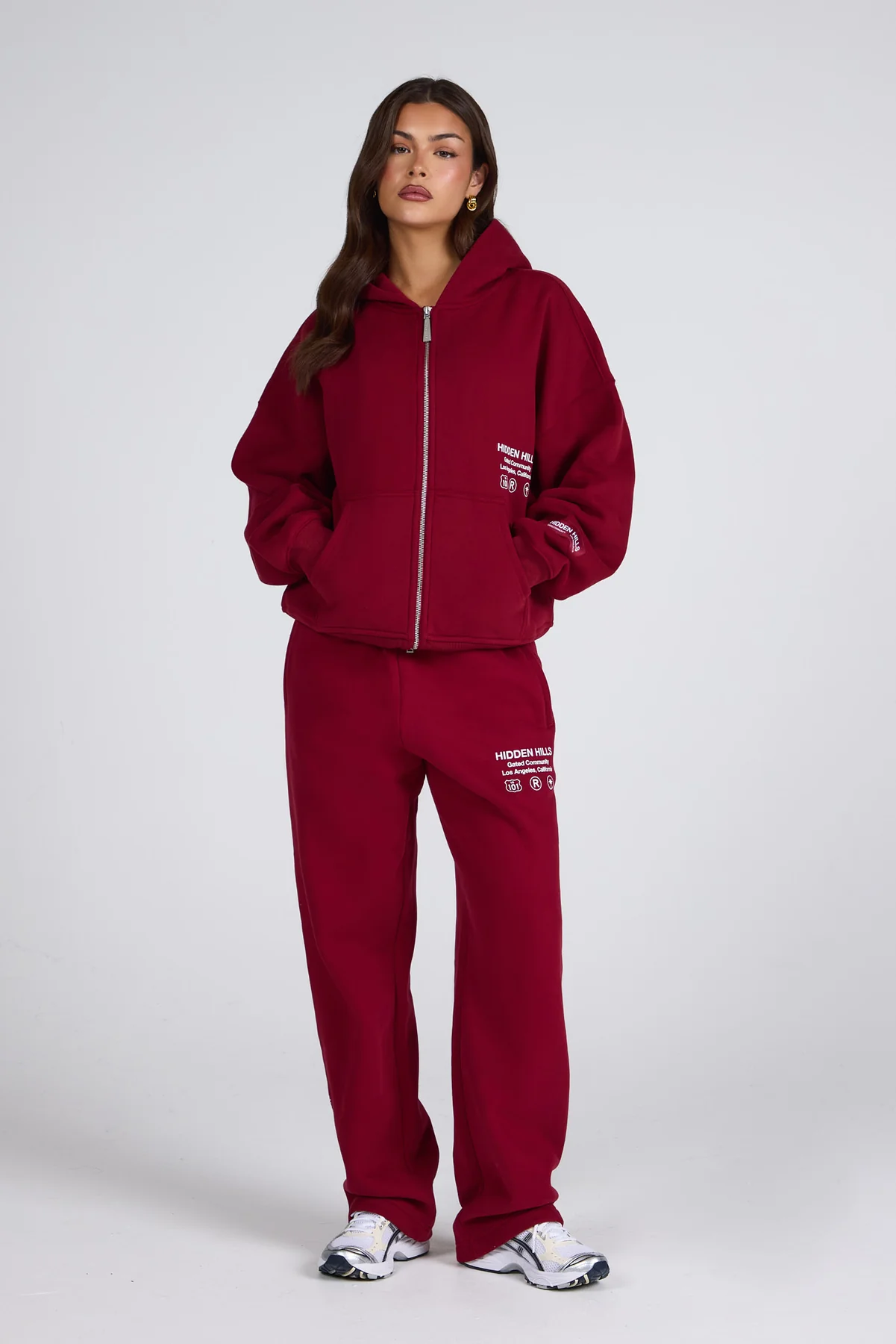 TAG STRAIGHT LEG SWEATPANTS BURGUNDY