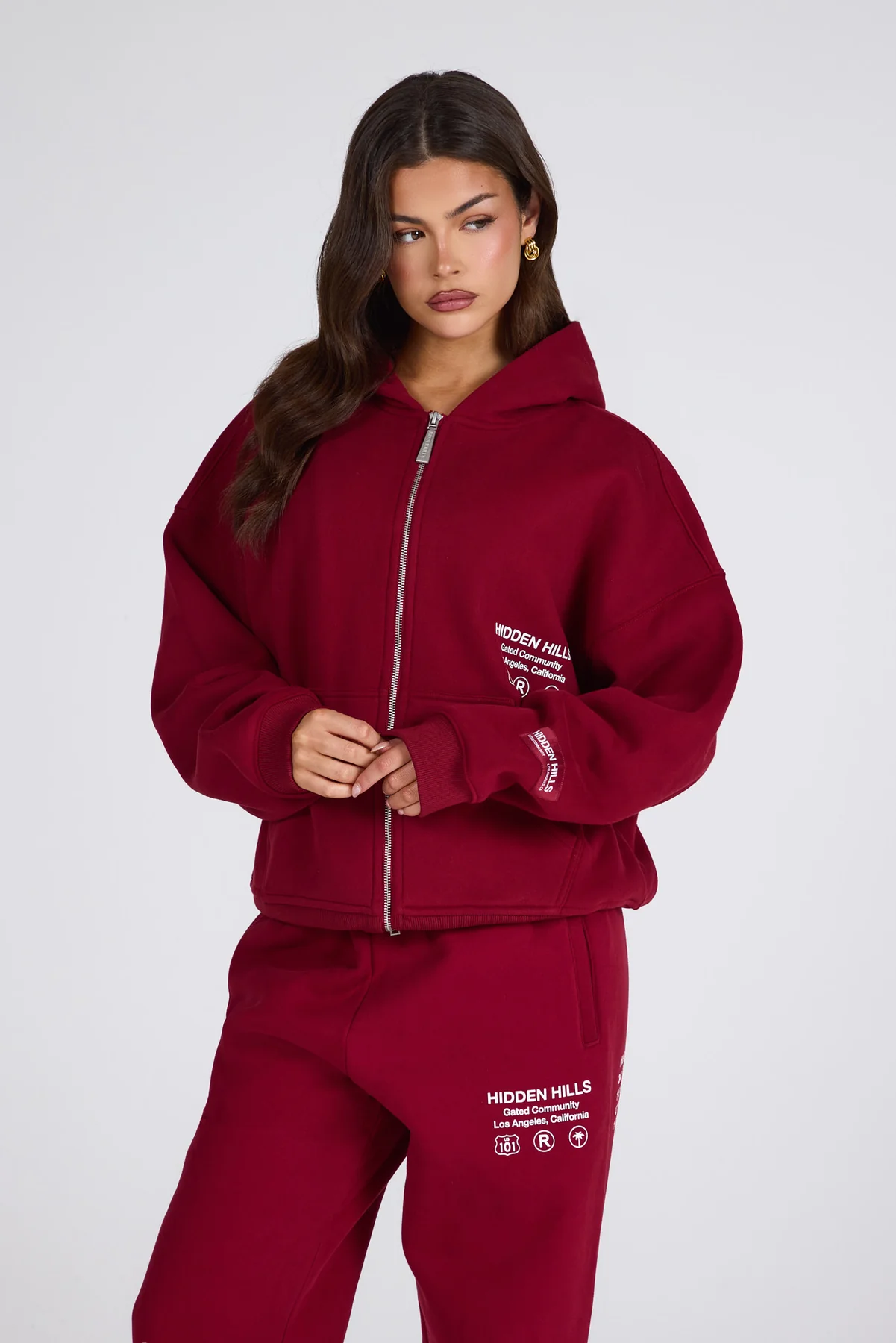 TAG STRAIGHT LEG SWEATPANTS BURGUNDY