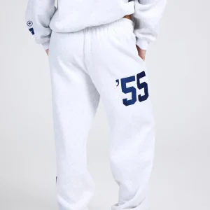 '55 EMBROIDERY STRAIGHT LEG SWEATPANTS LIGHT GRAY