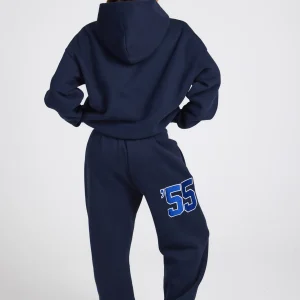 '55 EMBROIDERY HOODIE NAVY