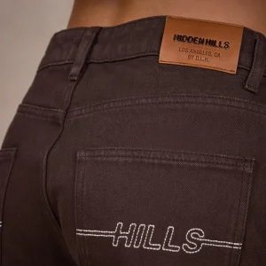 LOGO STITCH JEANS DARK BROWN