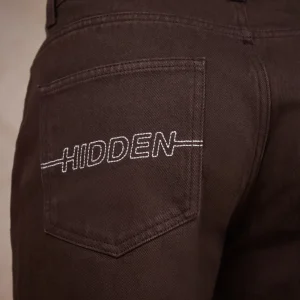 LOGO STITCH JEANS DARK BROWN