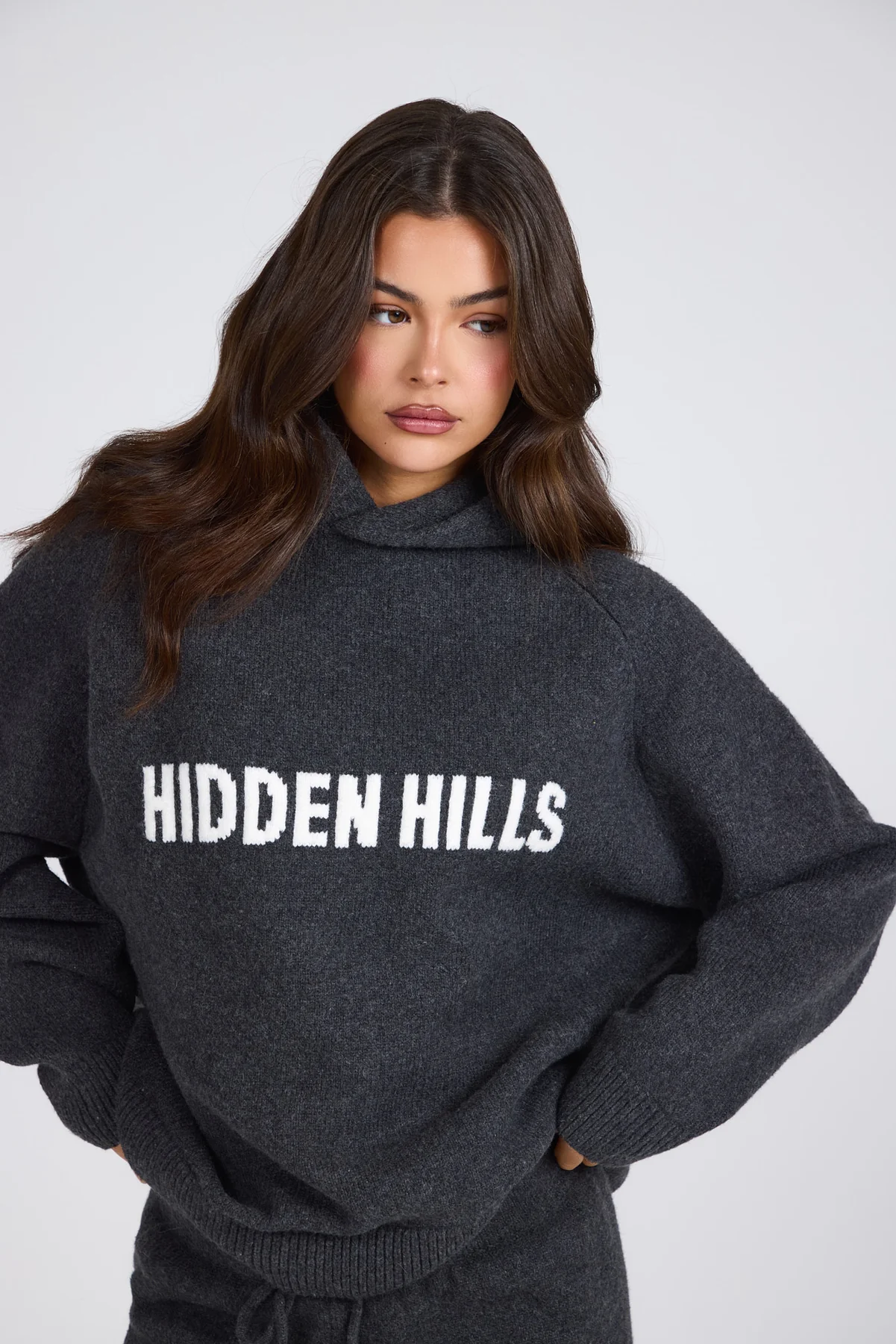 KNIT HOODIE DARK GREY