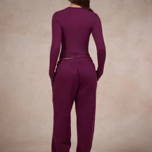 BASICS STRAIGHT LEG SWEATPANTS DARK PLUM