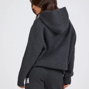 KNIT HOODIE DARK GREY