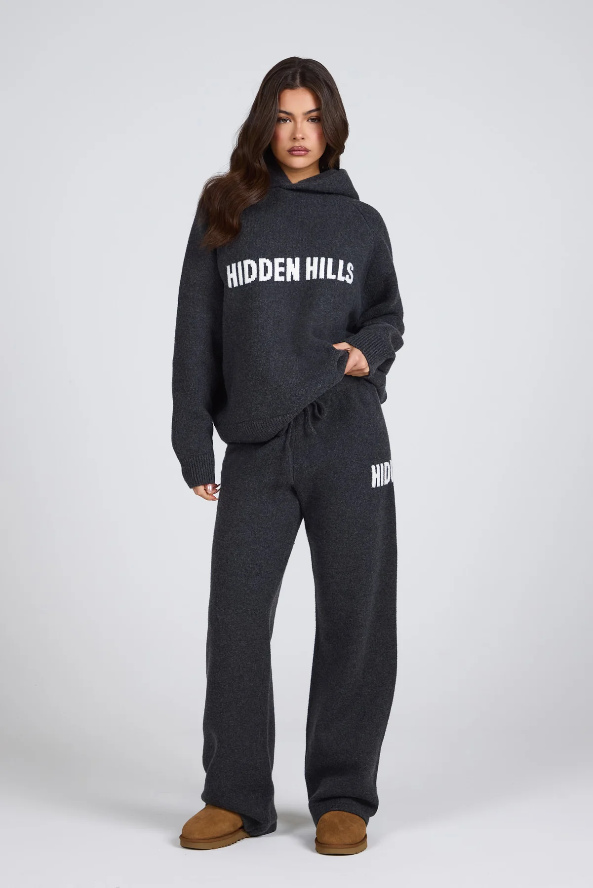 KNIT HOODIE DARK GREY