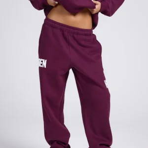 GATED COMMUNITY STRAIGHT LEG SWEATPANTS DARK PLUM