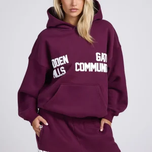 GATED COMMUNITY HOODIE DARK PLUM