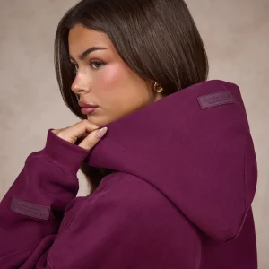 BASICS HOODIE DARK PLUM