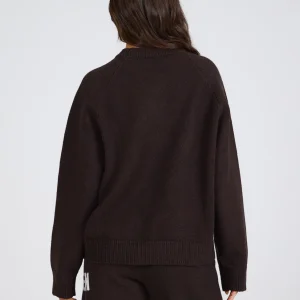 KNIT SWEATER DARK BROWN
