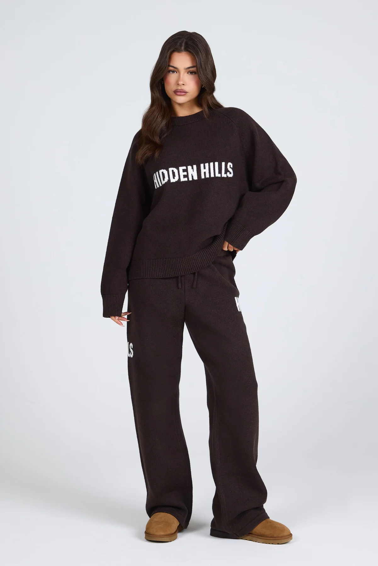 KNIT SWEATPANTS DARK BROWN