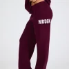 KNIT SWEATPANTS DARK PLUM