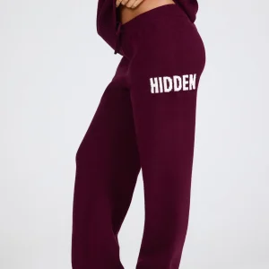 KNIT SWEATPANTS DARK PLUM
