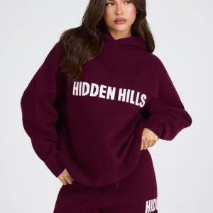 KNIT HOODIE DARK PLUM