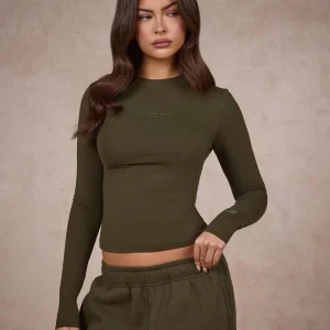 BASICS LONGSLEEVE TOP OLIVE