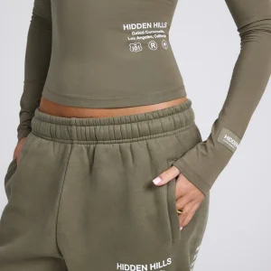 LABEL LONGSLEEVE TOP SAGE