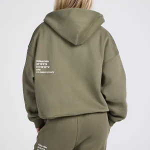 LABEL ZIP HOODIE SAGE