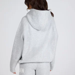 KNIT HOODIE LIGHT GREY