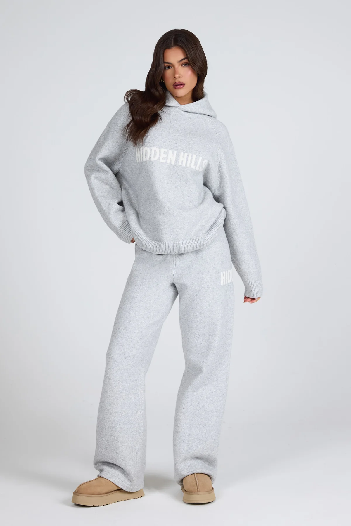 KNIT HOODIE LIGHT GREY
