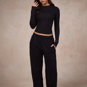 BASICS LONGSLEEVE TOP BLACK