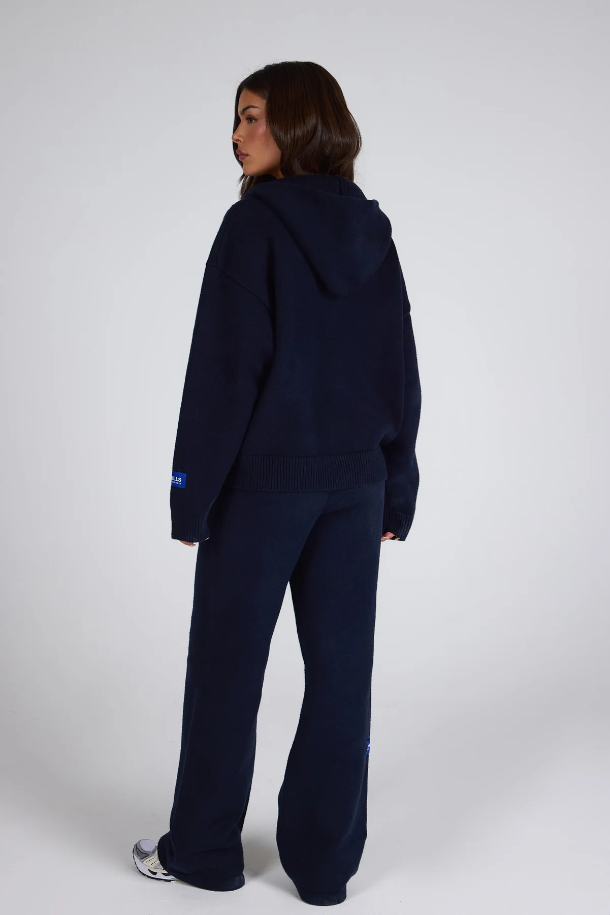 KNIT LABEL ZIP HOODIE NAVY