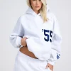 '55 EMBROIDERY HOODIE LIGHT GRAY