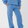 EMBOSSED STRAIGHT LEG SWEATPANTS SKY BLUE