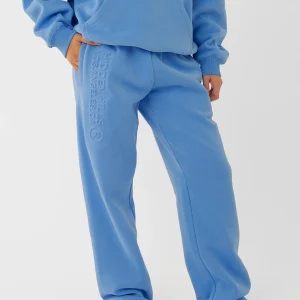EMBOSSED STRAIGHT LEG SWEATPANTS SKY BLUE