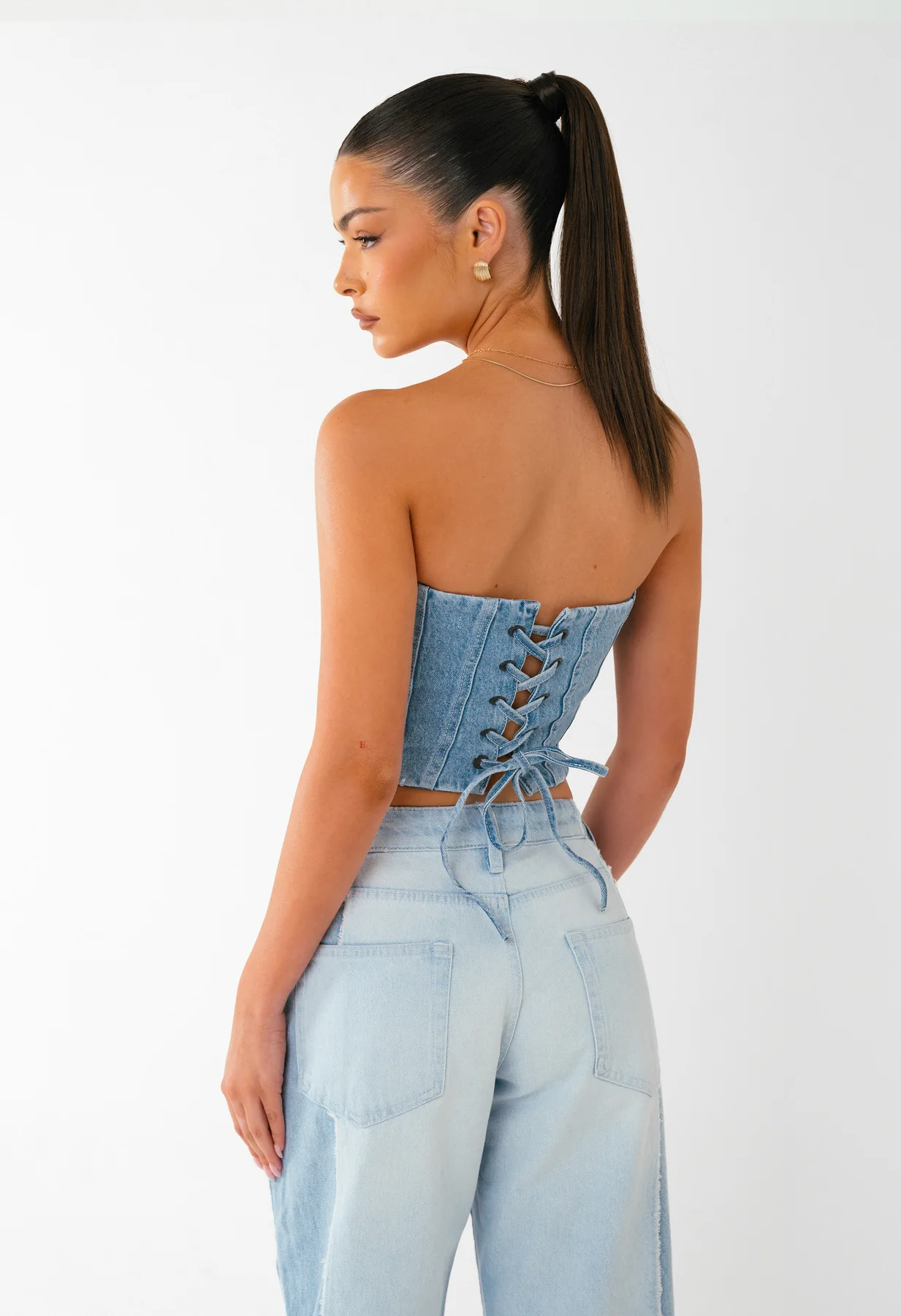 REWORKED DENIM CORSET
