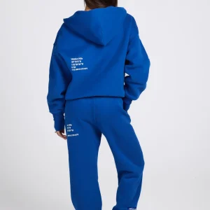 LABEL ZIP HOODIE ROYAL BLUE