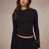 BASICS LONGSLEEVE TOP BLACK