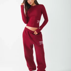 TAG LONGSLEEVE TOP BURGUNDY