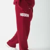 GATED COMMUNITY STRAIGHT LEG SWEATPANTS BURGUNDY