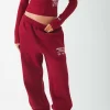 LABEL CUFFED SWEATPANTS BURGUNDY