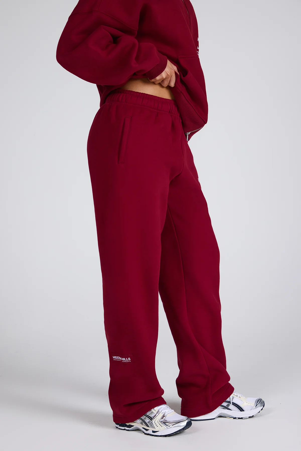 TAG STRAIGHT LEG SWEATPANTS BURGUNDY