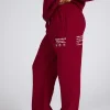 TAG STRAIGHT LEG SWEATPANTS BURGUNDY