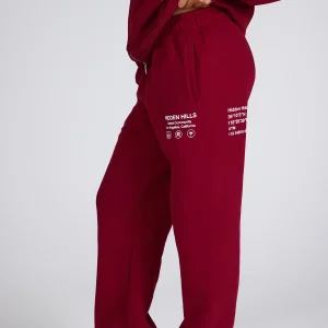 TAG STRAIGHT LEG SWEATPANTS BURGUNDY