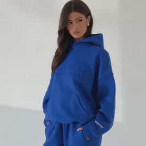 EMBOSSED HOODIE ROYAL BLUE