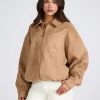 EMBOSSED SUEDE JACKET CAMEL
