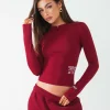 TAG LONGSLEEVE TOP BURGUNDY