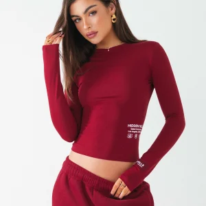TAG LONGSLEEVE TOP BURGUNDY