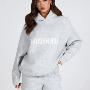 KNIT HOODIE LIGHT GREY