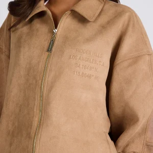 EMBOSSED SUEDE JACKET CAMEL