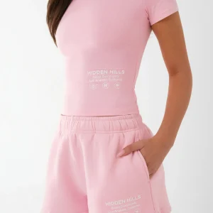 LABEL SHORTS LIGHT PINK
