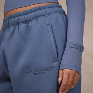 BASICS STRAIGHT LEG SWEATPANTS STEEL BLUE